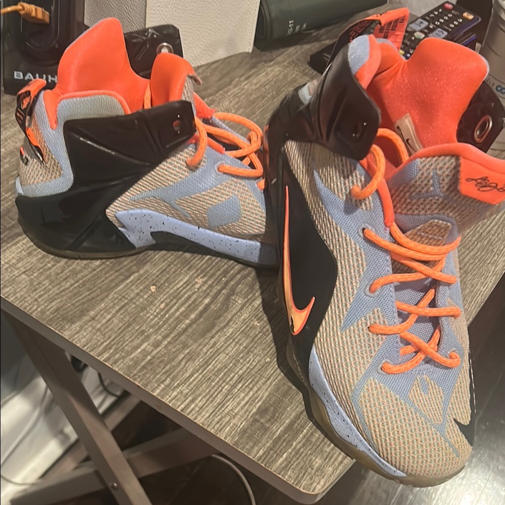 Nike Kids' Orange and Black LeBron James 12’s Athletic Shoes